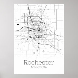 Rochester Map - Minnesota - City Map Poster