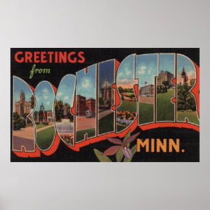 Rochester, Minnesota - Large Letter Scenes 2 Poster