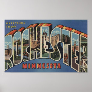 Rochester, Minnesota - Large Letter Scenes Poster