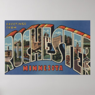 Rochester, Minnesota - Large Letter Scenes Poster