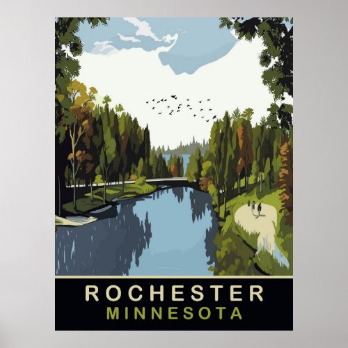 Rochester Minnesota Park Travel Poster