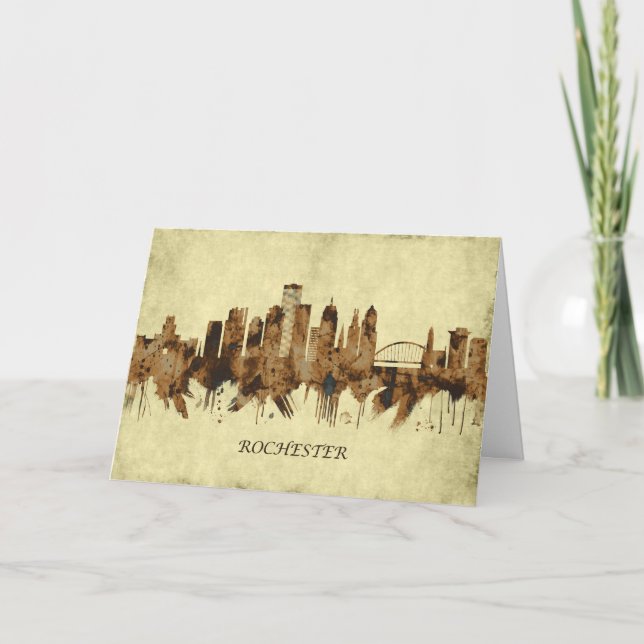 Rochester New York Cityscape Holiday Card (Front)