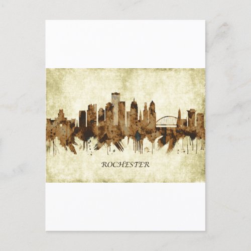 Rochester New York Cityscape Invitation Postcard