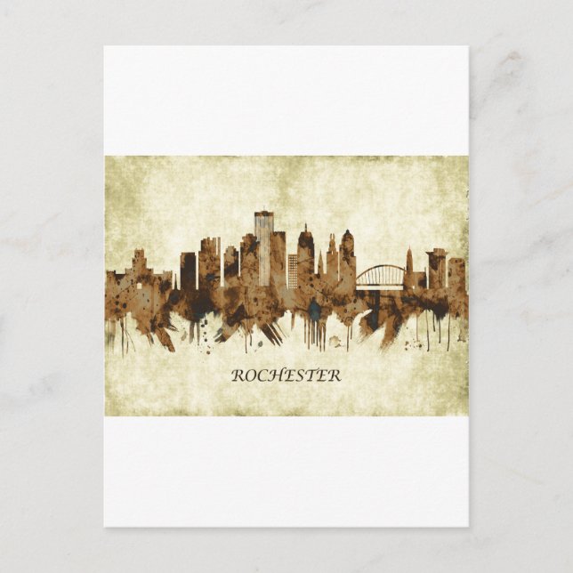 Rochester New York Cityscape Invitation Postcard (Front)