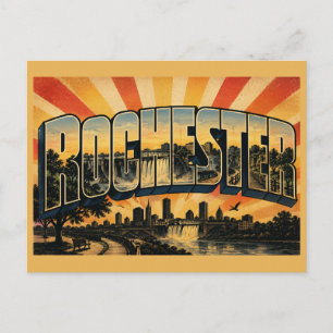 Rochester New York High Falls River Gorge Art Postcard