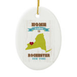 Rochester, New York Map – Home Is Where The Heart Ceramic Ornament Rochester, New York Map – Home Is Where The Heart Ceramic Ornament