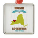 Rochester, New York Map – Home Is Where The Heart Metal Ornament Rochester, New York Map – Home Is Where The Heart Metal Ornament