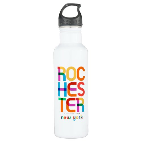 Rochester New York Mid Century Pop Art Stainless Steel Water Bottle