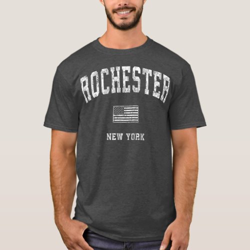 Rochester New York NY  Vintage American Flag Tee