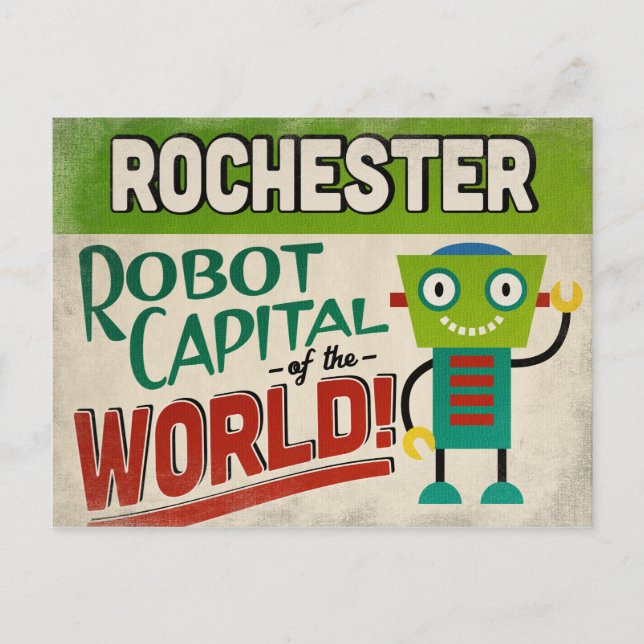 Rochester New York Robot - Funny Vintage Postcard (Front)
