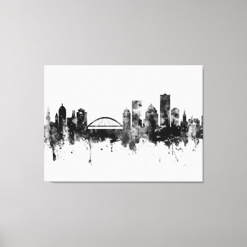 Rochester New York Skyline Black White Canvas Print