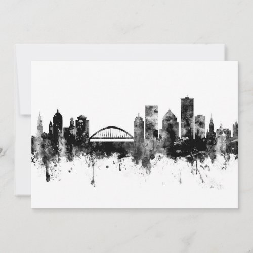 Rochester New York Skyline Black White Invitation