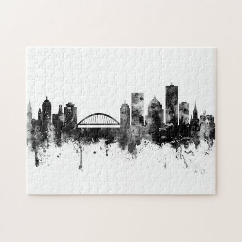 Rochester New York Skyline Black White Jigsaw Puzzle