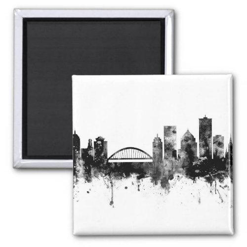 Rochester New York Skyline Black White Magnet