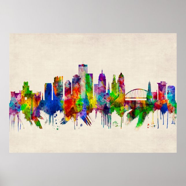 Rochester New York Skyline Poster (Front)