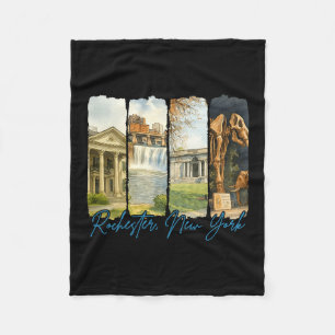 Rochester New York Traveling Brushstroke Souvenir Fleece Blanket