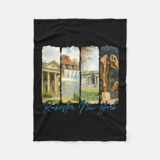Rochester New York Traveling Brushstroke Souvenir Fleece Blanket