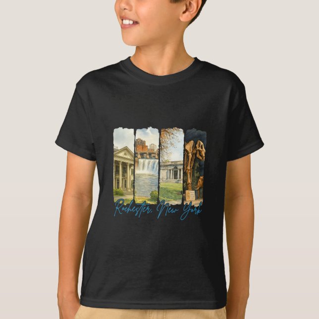 Rochester New York Traveling Brushstroke Souvenir  T-Shirt (Front)
