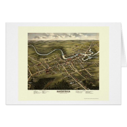 Rochester, NH Panoramic Map - 1877 Cards (Front Horizontal)