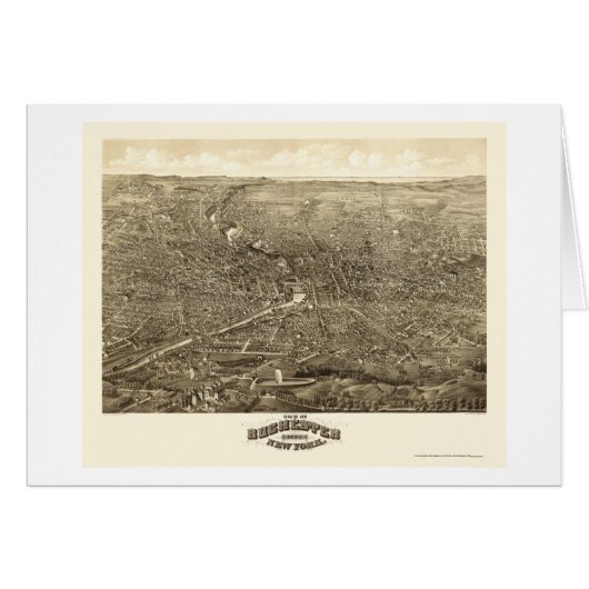 Rochester, NY Panoramic Map - 1880 Cards (Front Horizontal)