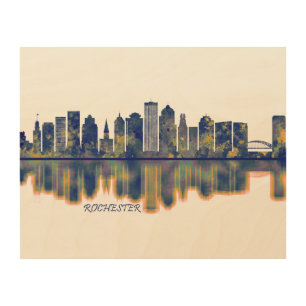Rochester Skyline Wood Wall Art
