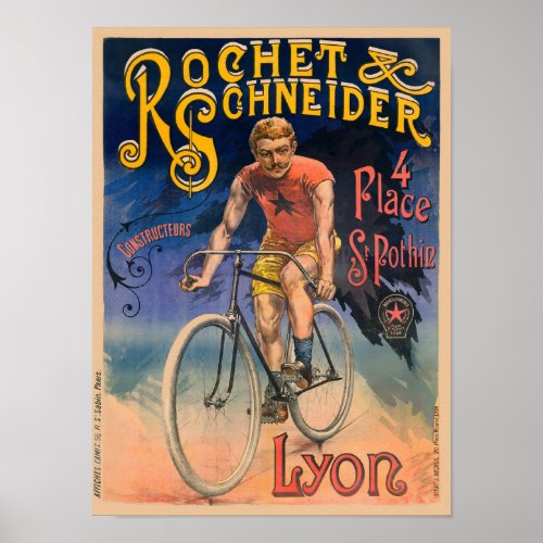 Rochet  Schneider France Vintage Poster 1890