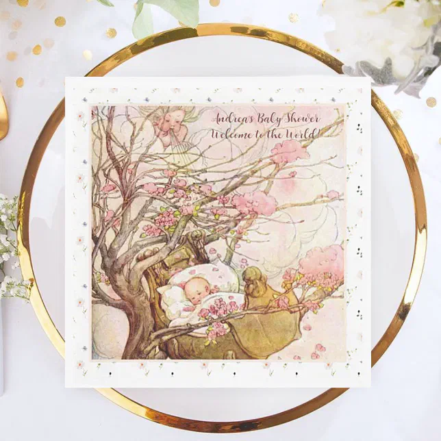 Rock A Bye Baby Nursery Rhyme Baby Shower Napkins | Zazzle