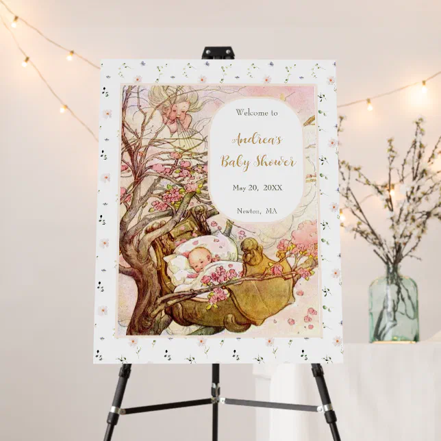 Rock A Bye Baby Nursery Rhyme Baby Shower Welcome Foam Board | Zazzle