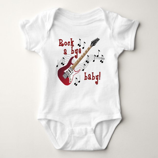 Rock A Bye Baby Red Baby Bodysuit (Front)