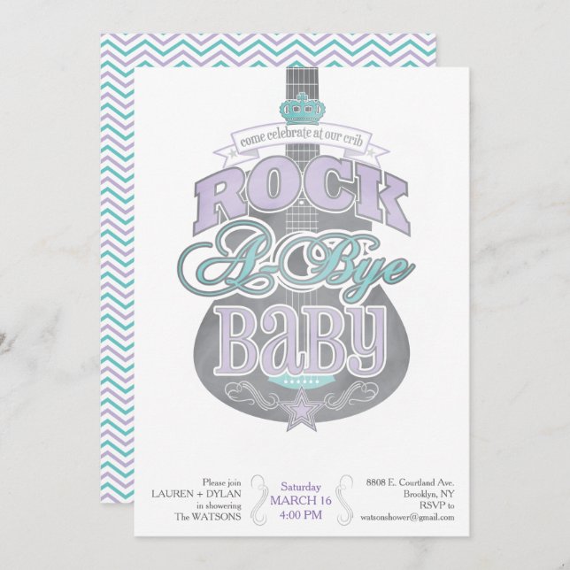 Rock A Bye Baby Shower Invitation (Front/Back)