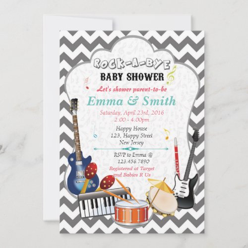 Rock_A_Bye Baby Shower Invitation