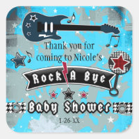 Rock A Bye Baby Shower Party Favor Stickers