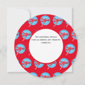Rock-A-Bye-BABY Shower Retro Record Tea Party Red Invitation (Back)