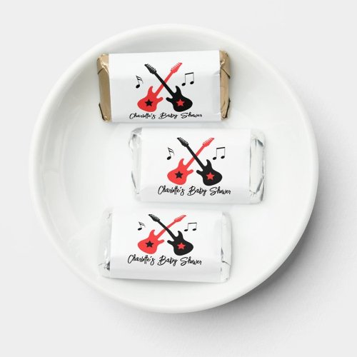 Rock a bye Baby Shower Rock Star Red Black Guitars Hersheys Miniatures