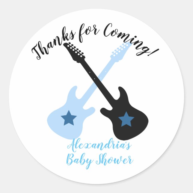 Rock A Bye Baby Shower Small Favor Classic Round Sticker (Front)