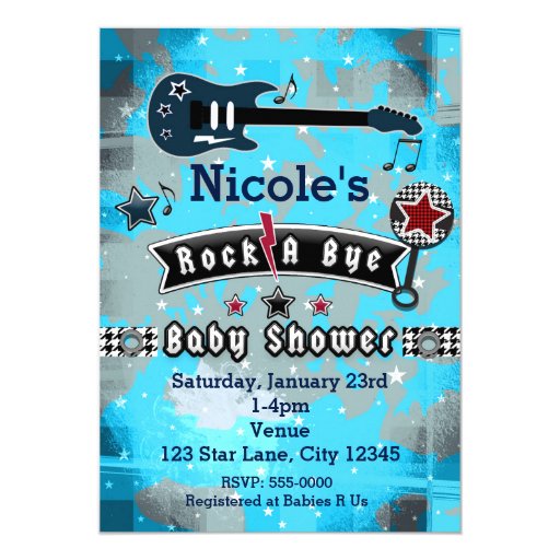 Rock Baby Shower Invitations 1