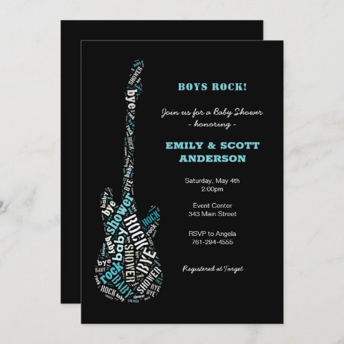 Rock_a_bye Guitar Baby Shower invitation