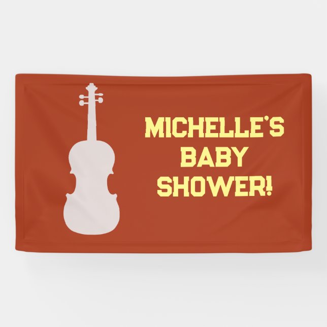 Rock a Bye Rock Star Guitar Baby Shower Banner (Horizontal)
