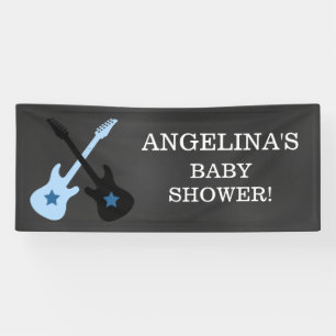 Rock a Bye Rock Star Guitar Baby Shower Banner