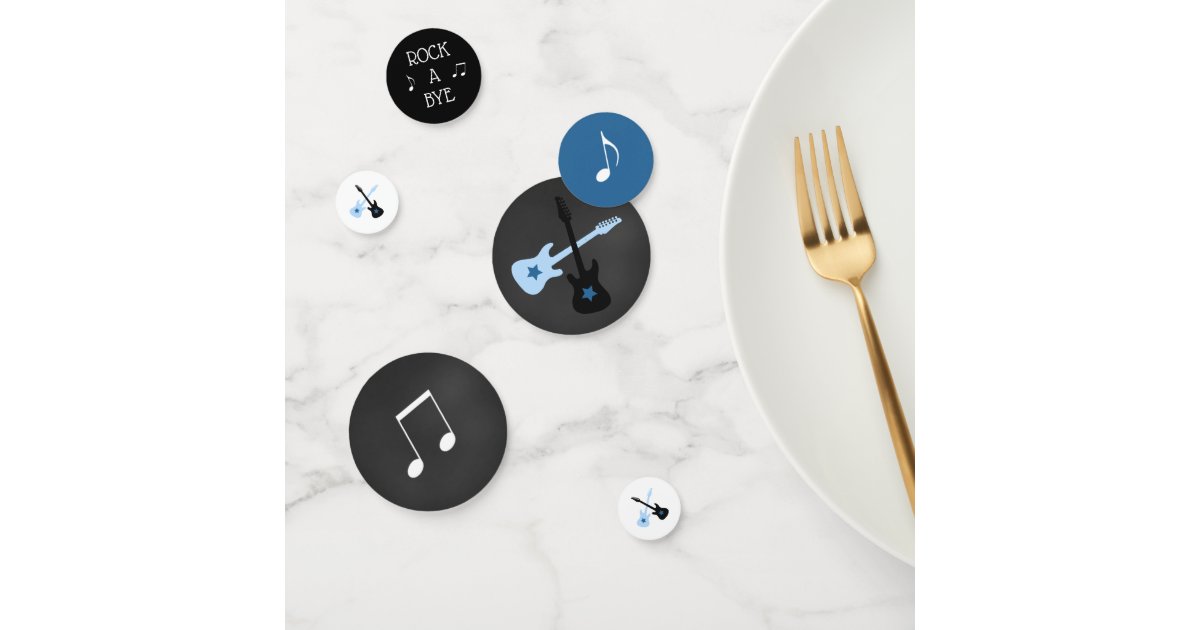 Rock A Bye Rockstar Baby Shower Confetti Zazzle Com