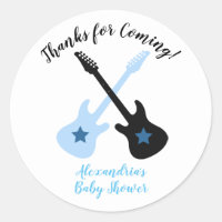 Rock a bye Rockstar Baby Shower Favor Stickers