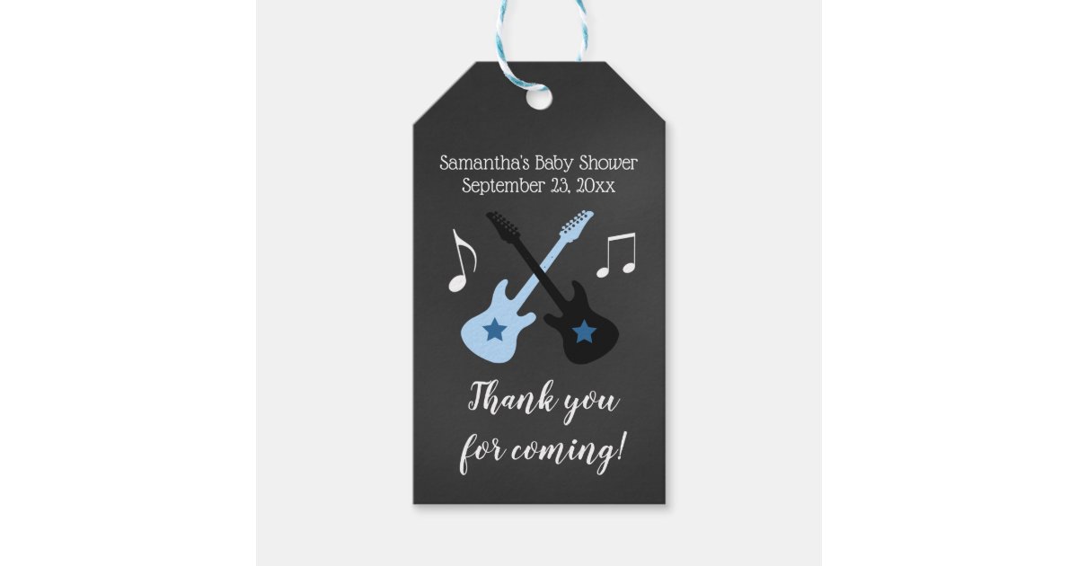 Rock A Bye Rockstar Baby Shower Gift Tag Zazzle Com