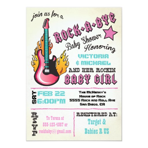 Rock Baby Shower Invitations 9