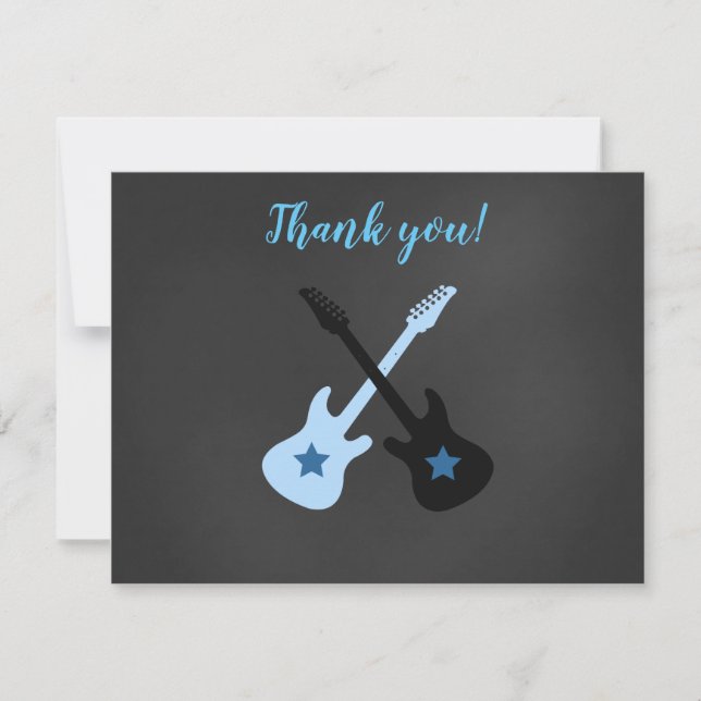 Rock a Bye Rockstar Guitar Thank you notes (Front)