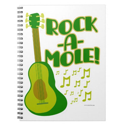 Rock A Mole Funny Avocado Cartoon Slogan Design Notebook