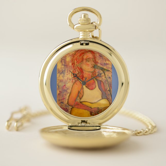 Rock Acoustic Girl Pocket Watch (Inside)