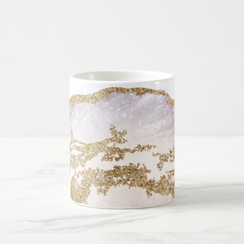 *~* Rock Agate Watercolor Geode Gold Glitter Coffee Mug