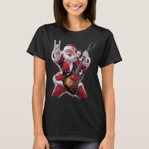 Rock & Roll Christmas Santa Claus Guitar Playe T-Shirt