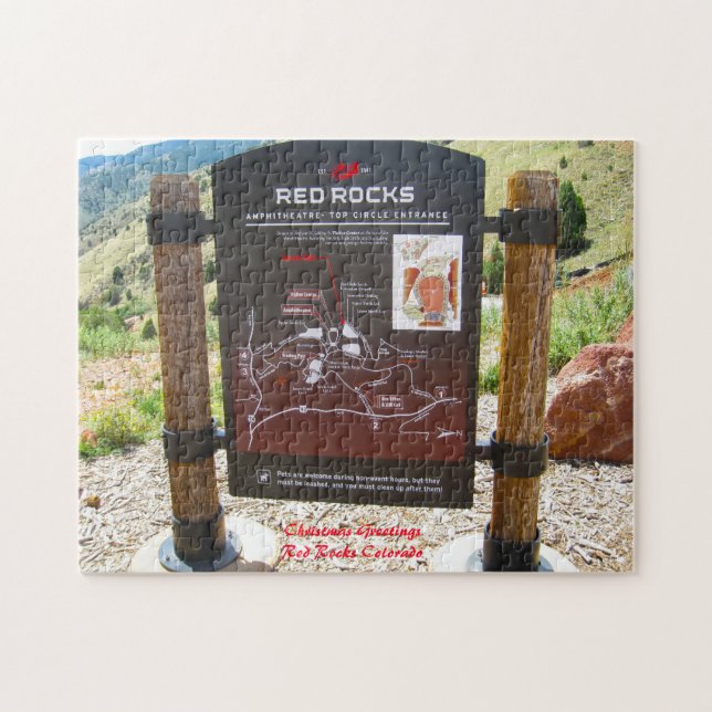 Rock Amphitheater Colorado.Christmas Greetings Jigsaw Puzzle (Horizontal)