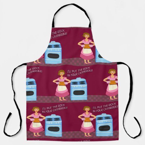 Rock and Casserole Funny Snarky Housewife Art Apron